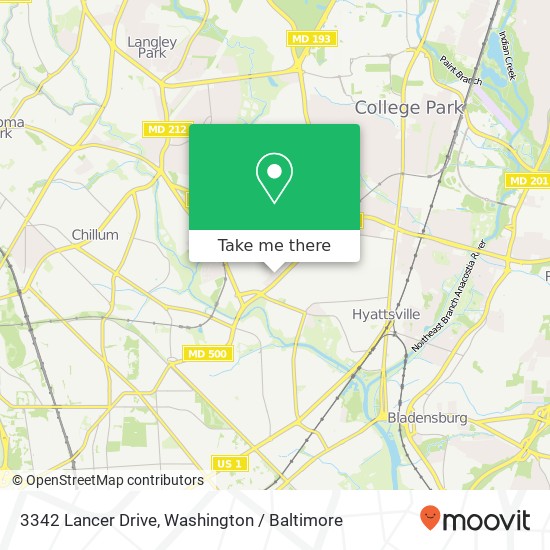 3342 Lancer Drive, 3342 Lancer Dr, Hyattsville, MD 20782, USA map