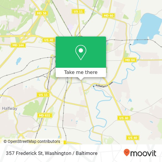 Mapa de 357 Frederick St, Hagerstown, MD 21740