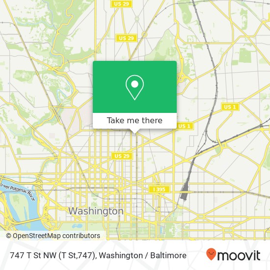 747 T St NW (T St,747), Washington, DC 20001 map