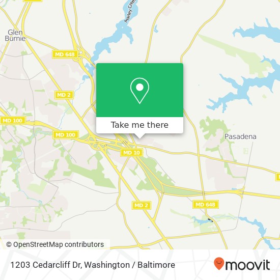 1203 Cedarcliff Dr, Glen Burnie, MD 21060 map