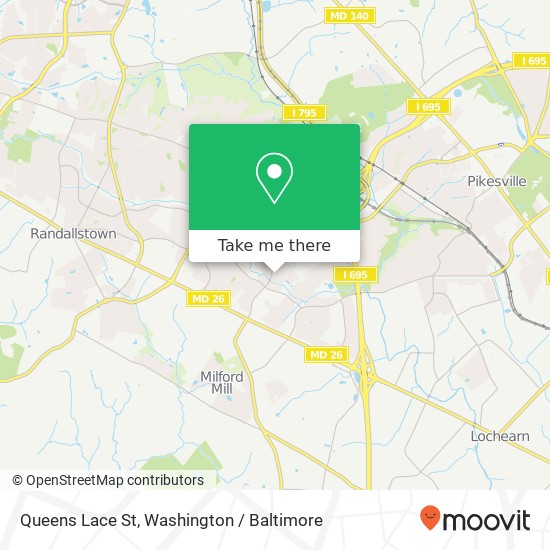 Queens Lace St, Pikesville, MD 21208 map