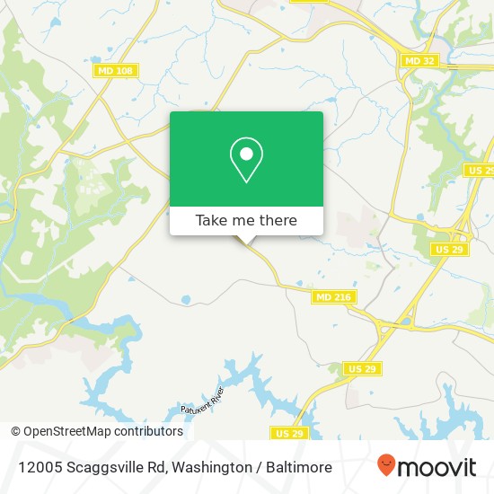 Mapa de 12005 Scaggsville Rd, Fulton, MD 20759
