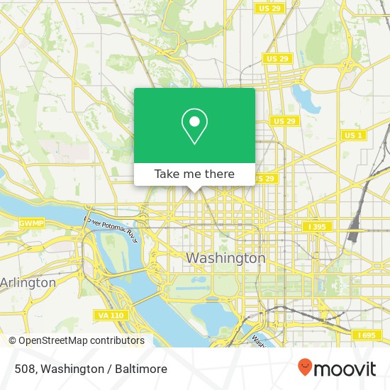 Mapa de 508, 1234 19th St NW #508, Washington, DC 20036, USA