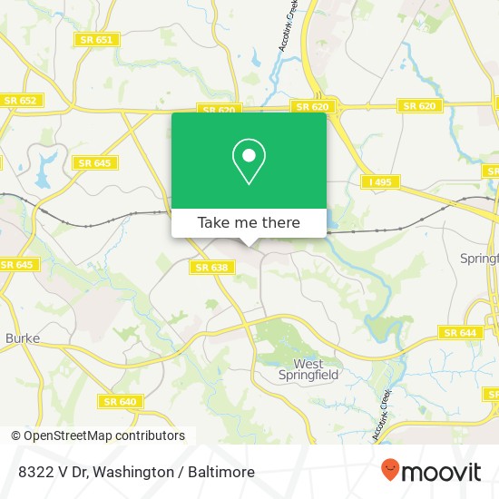 Mapa de 8322 V Dr, Springfield, VA 22152