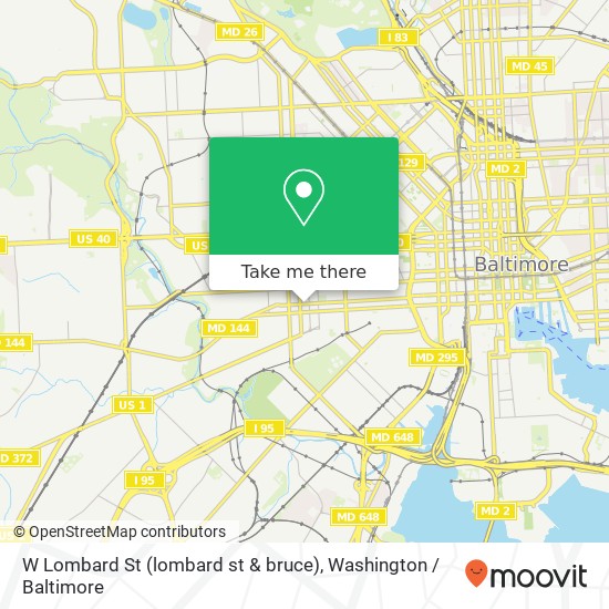 Mapa de W Lombard St (lombard st & bruce), Baltimore, MD 21223