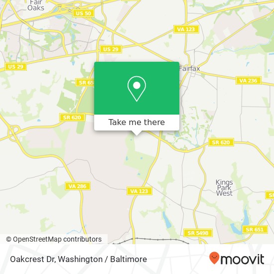 Mapa de Oakcrest Dr, Fairfax, VA 22030