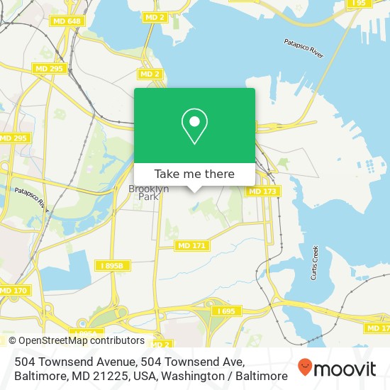 504 Townsend Avenue, 504 Townsend Ave, Baltimore, MD 21225, USA map