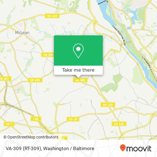 Mapa de VA-309 (RT-309), Arlington, VA 22207