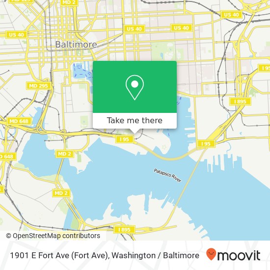 Mapa de 1901 E Fort Ave (Fort Ave), Baltimore, MD 21230