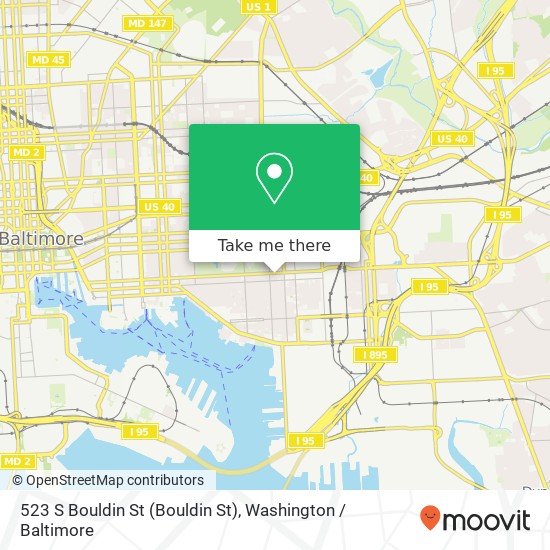 Mapa de 523 S Bouldin St (Bouldin St), Baltimore, MD 21224