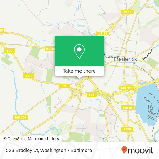 Mapa de 523 Bradley Ct, Frederick, MD 21703
