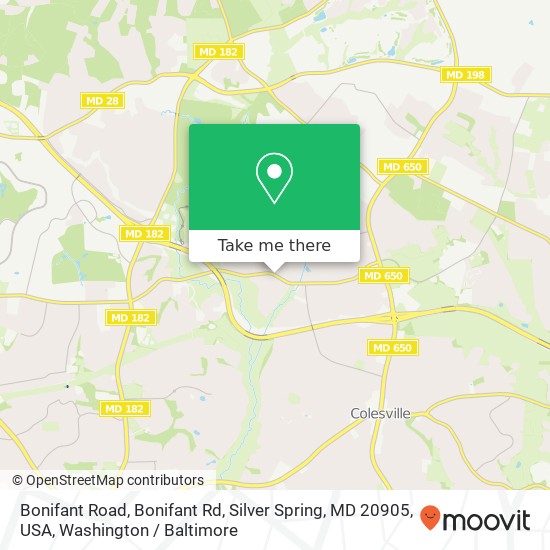 Bonifant Road, Bonifant Rd, Silver Spring, MD 20905, USA map