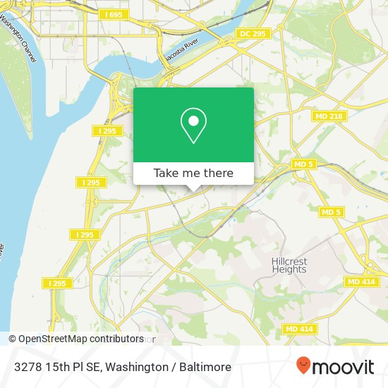 Mapa de 3278 15th Pl SE, Washington, DC 20020