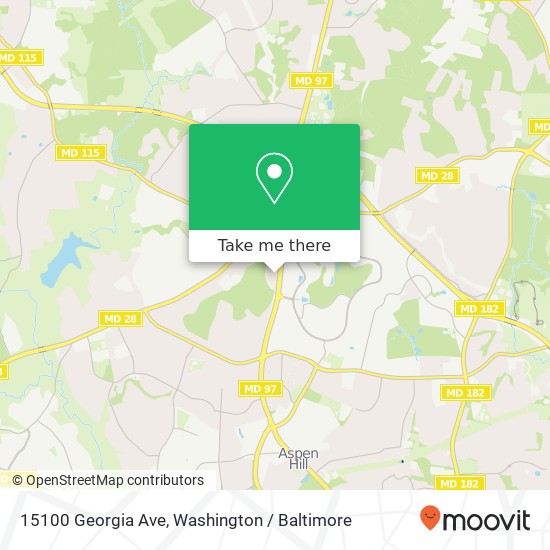 Mapa de 15100 Georgia Ave, Rockville, MD 20853