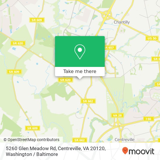 Mapa de 5260 Glen Meadow Rd, Centreville, VA 20120