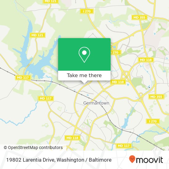 Mapa de 19802 Larentia Drive, 19802 Larentia Dr, Germantown, MD 20874, USA