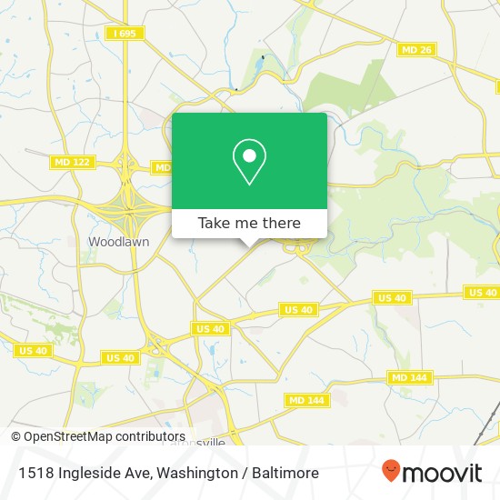 Mapa de 1518 Ingleside Ave, Gwynn Oak, MD 21207