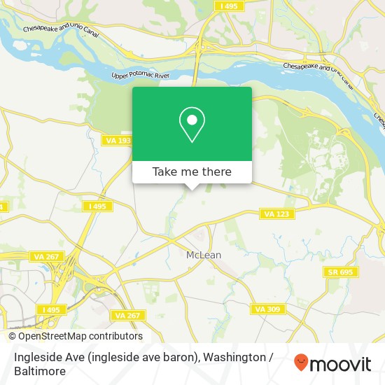 Mapa de Ingleside Ave (ingleside ave baron), McLean, VA 22101