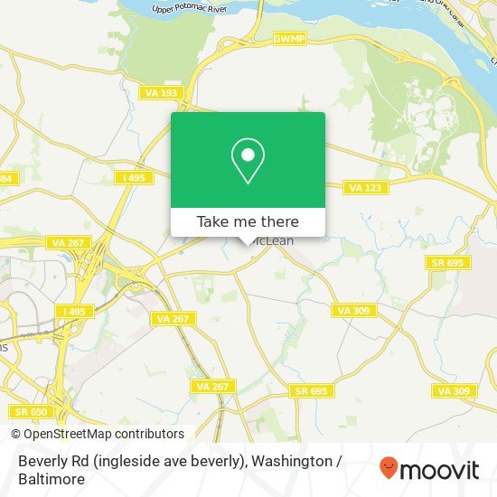 Mapa de Beverly Rd (ingleside ave beverly), McLean, VA 22101