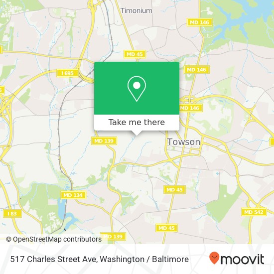 Mapa de 517 Charles Street Ave, Towson, MD 21204