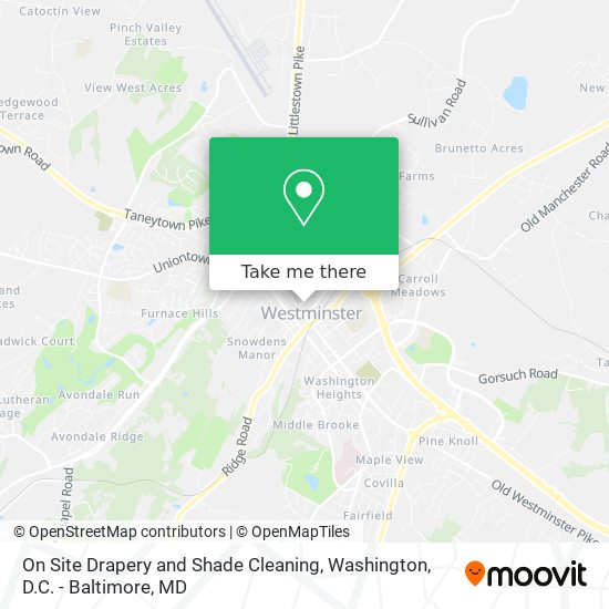 On Site Drapery and Shade Cleaning map