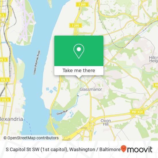 Mapa de S Capitol St SW (1st capitol), Washington, DC 20032