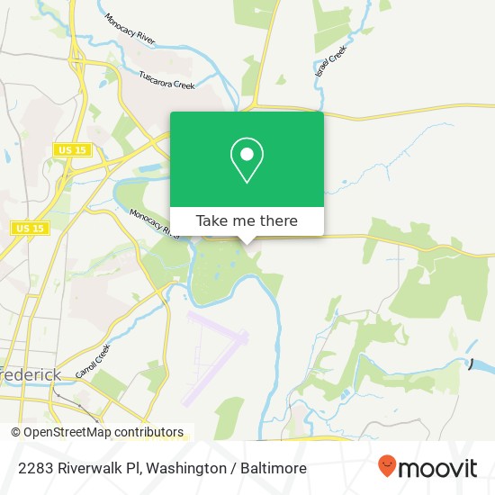 Mapa de 2283 Riverwalk Pl, Frederick, MD 21701