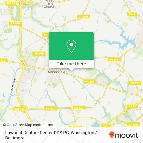Mapa de Lowcost Denture Center DDS PC, 4322 Evergreen Ln