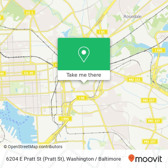 Mapa de 6204 E Pratt St (Pratt St), Baltimore, MD 21224