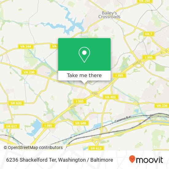 Mapa de 6236 Shackelford Ter, Alexandria, VA 22312