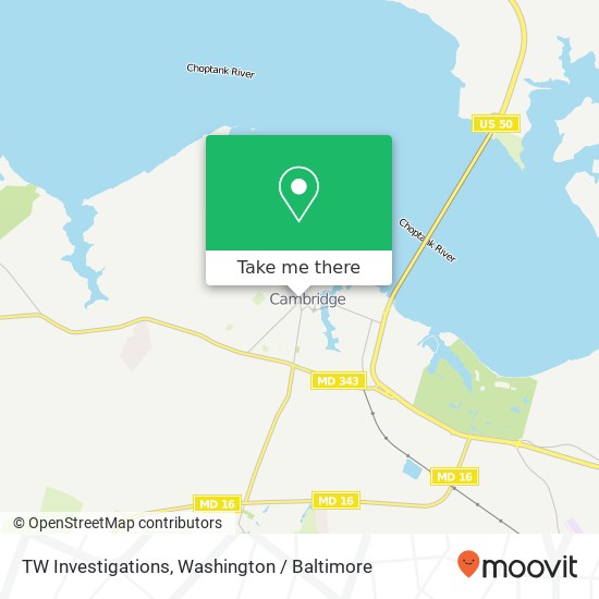 Mapa de TW Investigations, 601 Locust St