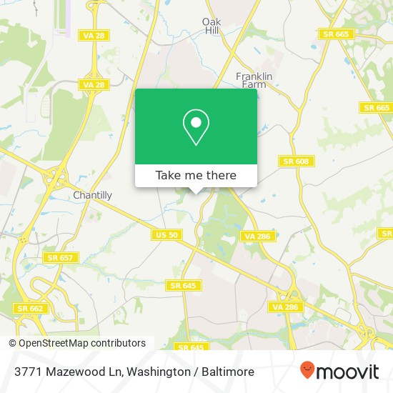 3771 Mazewood Ln, Fairfax, VA 22033 map