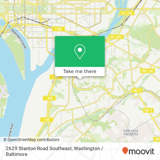 2629 Stanton Road Southeast, 2629 Stanton Rd SE, Washington, DC 20020, USA map