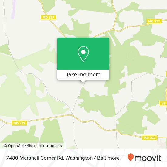 Mapa de 7480 Marshall Corner Rd, Pomfret, MD 20675