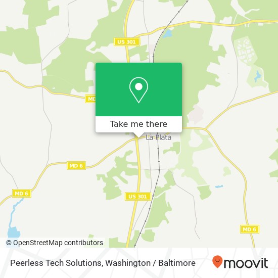 Mapa de Peerless Tech Solutions, 101 E Charles St