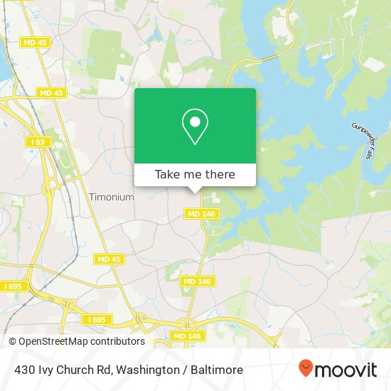 Mapa de 430 Ivy Church Rd, Lutherville Timonium, MD 21093