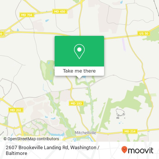 Mapa de 2607 Brookeville Landing Rd, Bowie, MD 20721