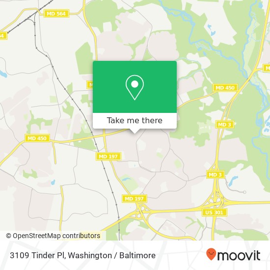 Mapa de 3109 Tinder Pl, Bowie, MD 20715