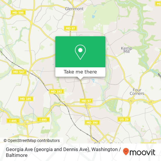Mapa de Georgia Ave (georgia and Dennis Ave), Silver Spring, MD 20902