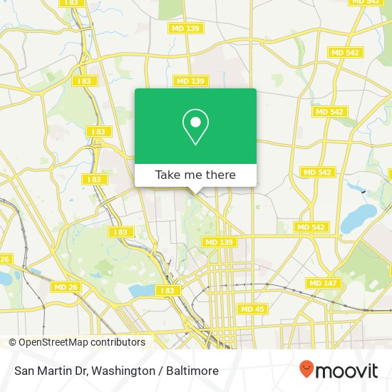 Mapa de San Martin Dr, Baltimore, MD 21210