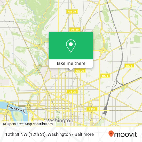 Mapa de 12th St NW (12th St), Washington, DC 20009