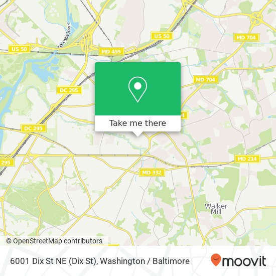 Mapa de 6001 Dix St NE (Dix St), Washington, DC 20019