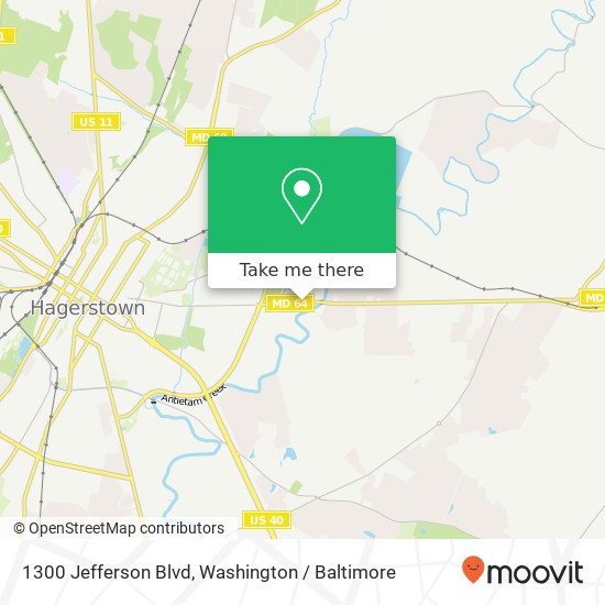 Mapa de 1300 Jefferson Blvd, Hagerstown, MD 21742