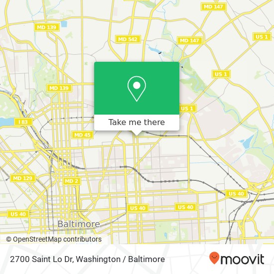 Mapa de 2700 Saint Lo Dr, Baltimore, MD 21213