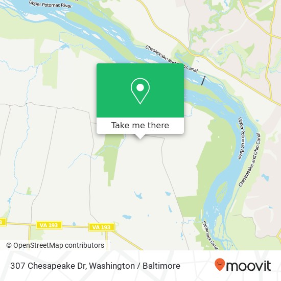 Mapa de 307 Chesapeake Dr, Great Falls, VA 22066