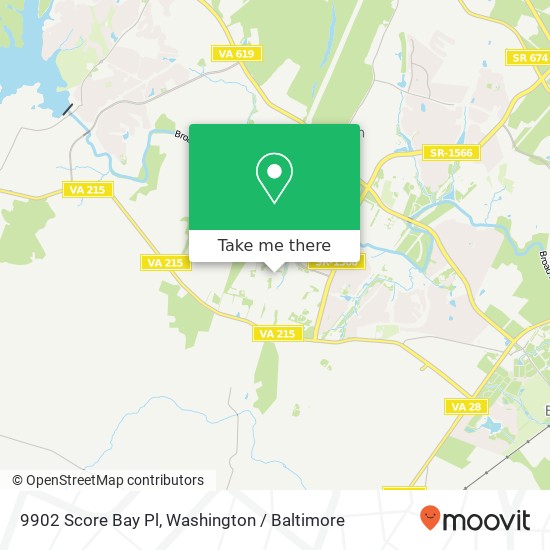 Mapa de 9902 Score Bay Pl, Bristow, VA 20136