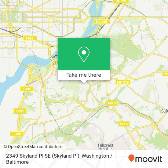 2349 Skyland Pl SE (Skyland Pl), Washington, DC 20020 map