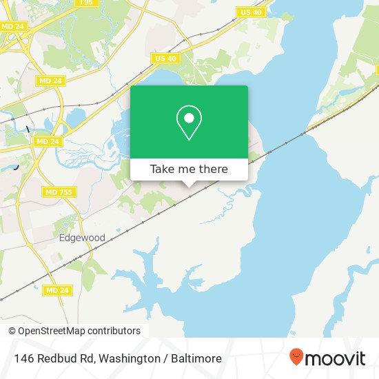 Mapa de 146 Redbud Rd, Edgewood, MD 21040