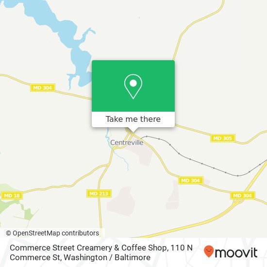 Mapa de Commerce Street Creamery & Coffee Shop, 110 N Commerce St