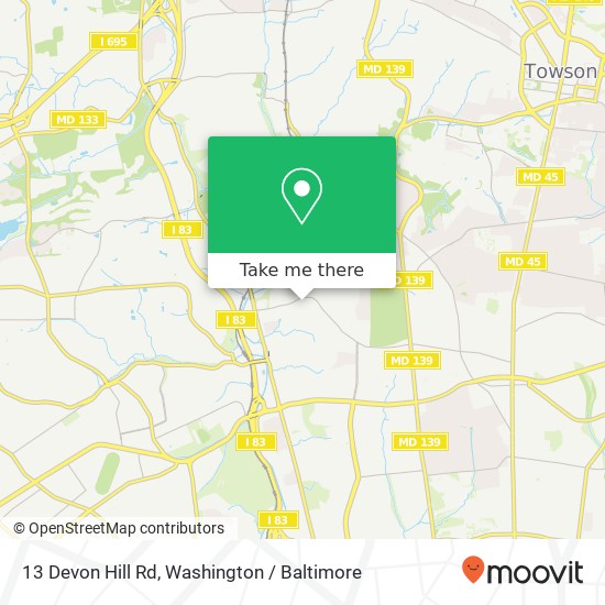 Mapa de 13 Devon Hill Rd, Baltimore, MD 21210